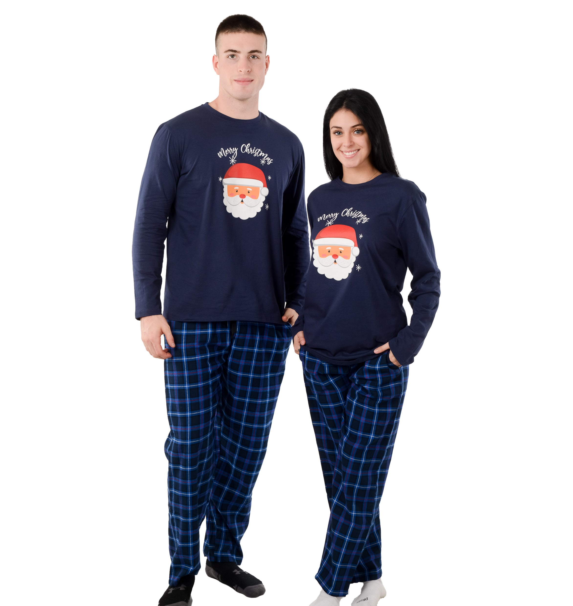 Custom Plaid 100% Cotton Pajama sets, Matching Pajamas for men and