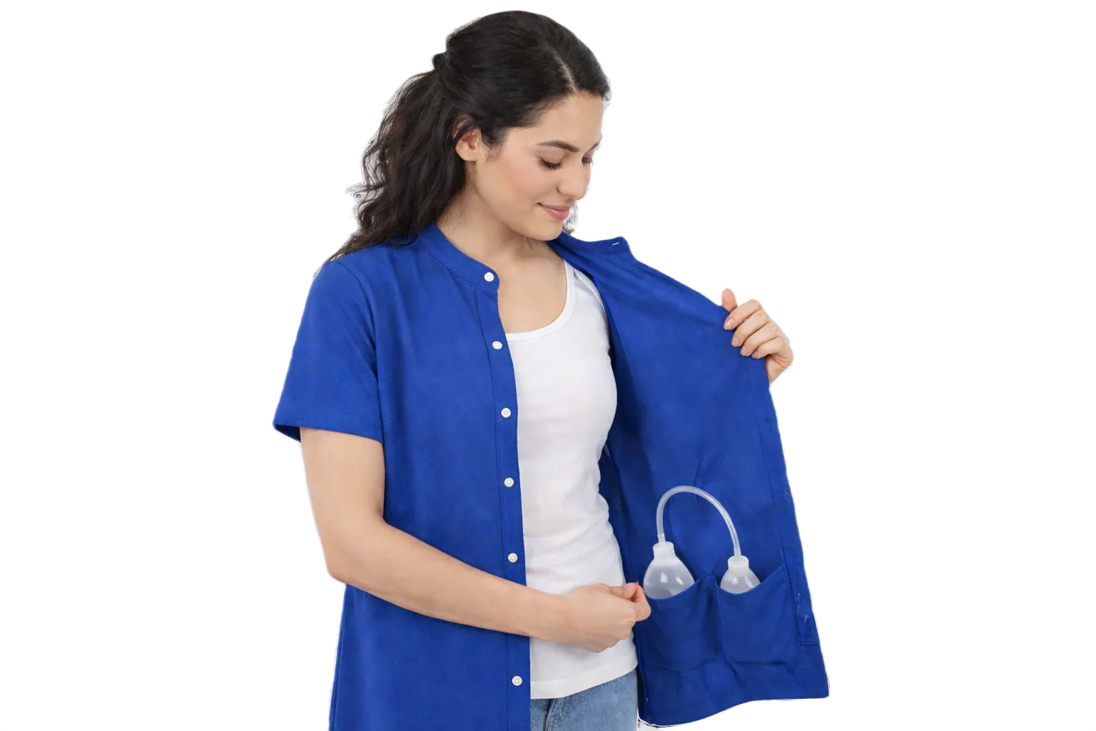 USBD Post Mastectomy Band collar shirt with Drain pockets Camisole for Drain Management Systems