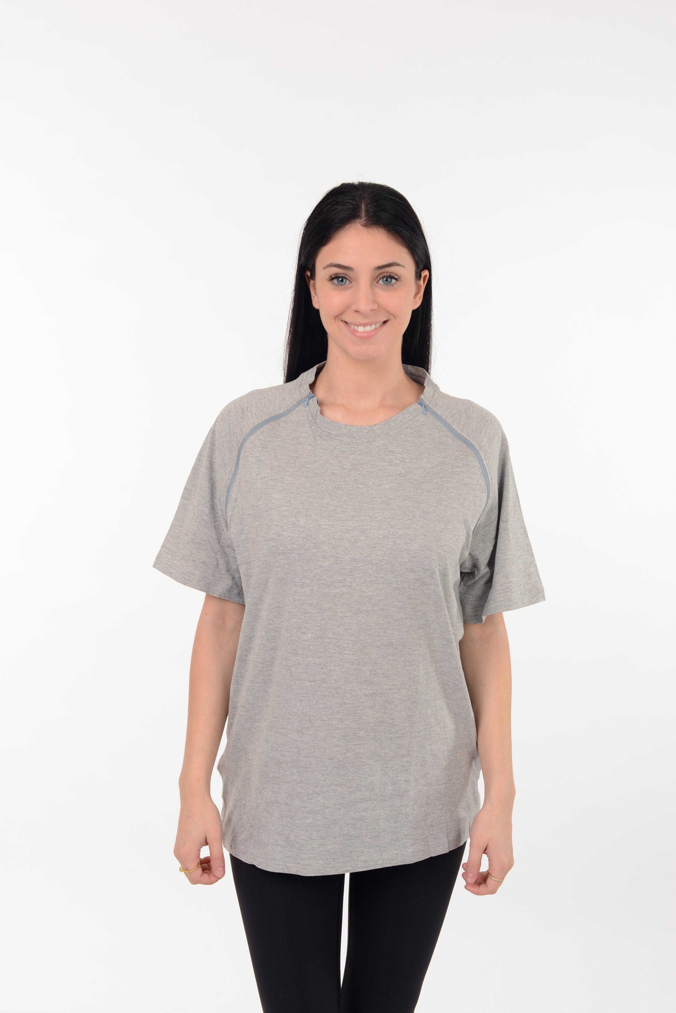 USBD Premium Port Access Chemo Tshirt Recovery Dual Access Tee Side Open Shirt