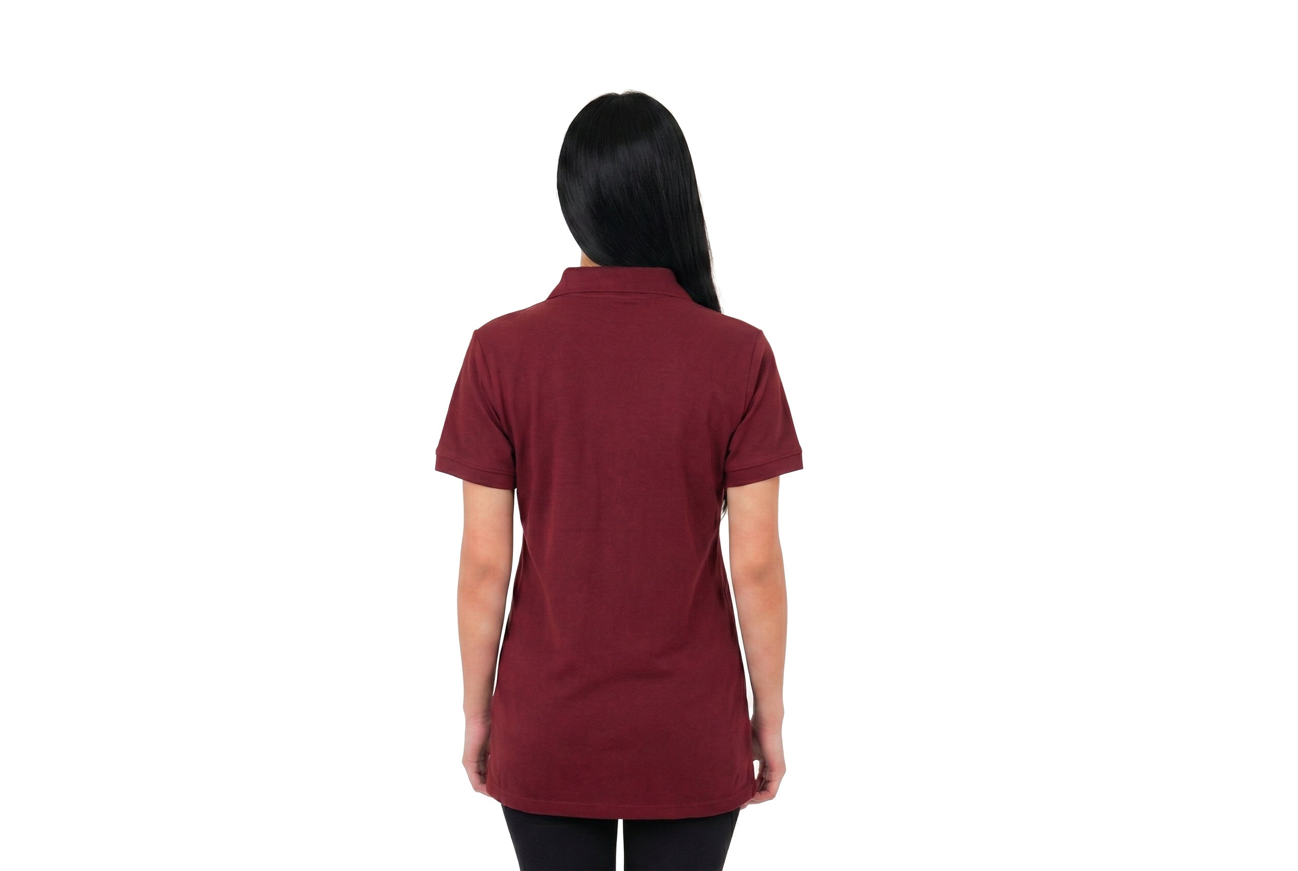 Maroon post mastectomy shirt, back view