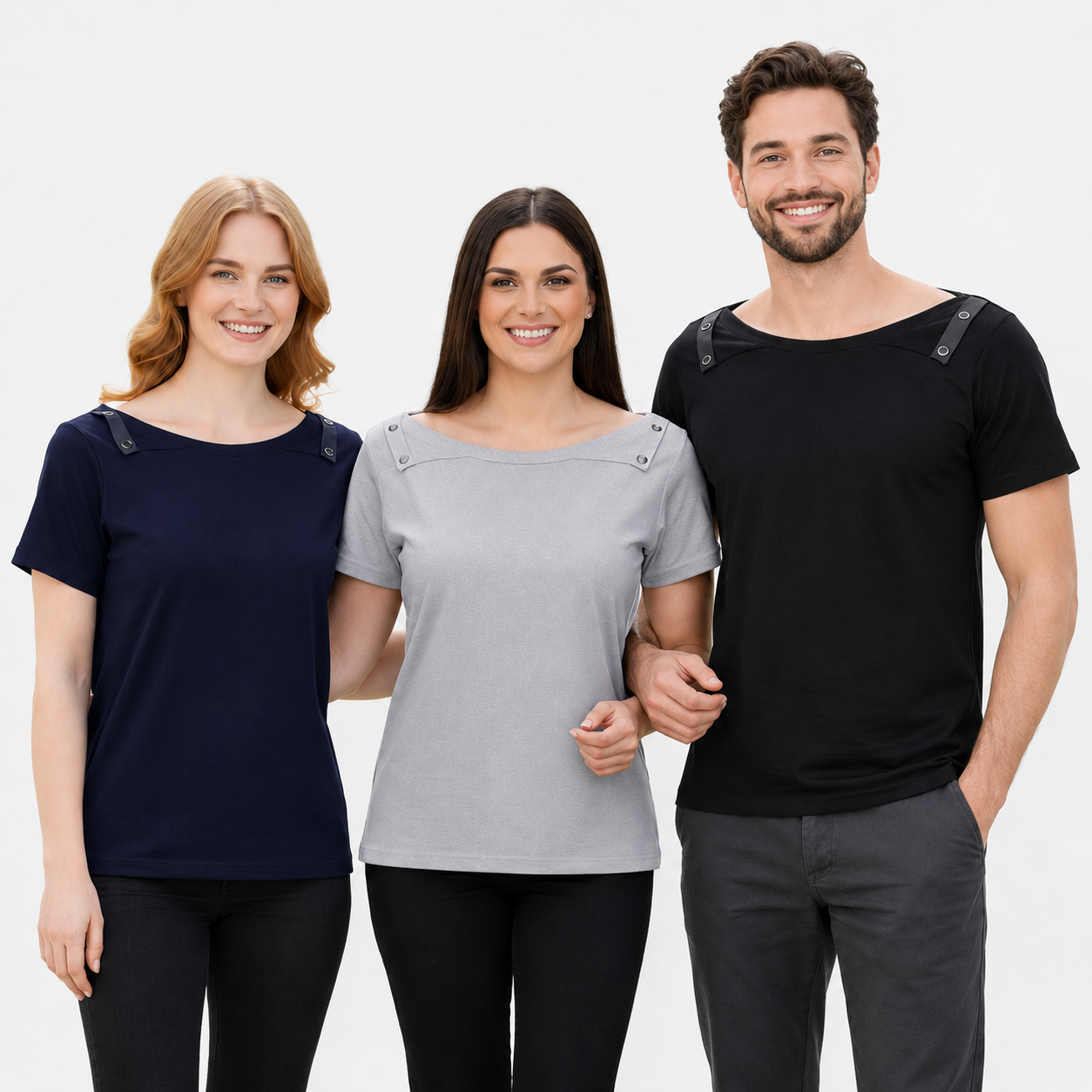 USBD Post Surgery Shirts for Women Men After Shoulder Recovery Must Haves Clothing Snap Easy Access Side Open Adaptive Tshirt