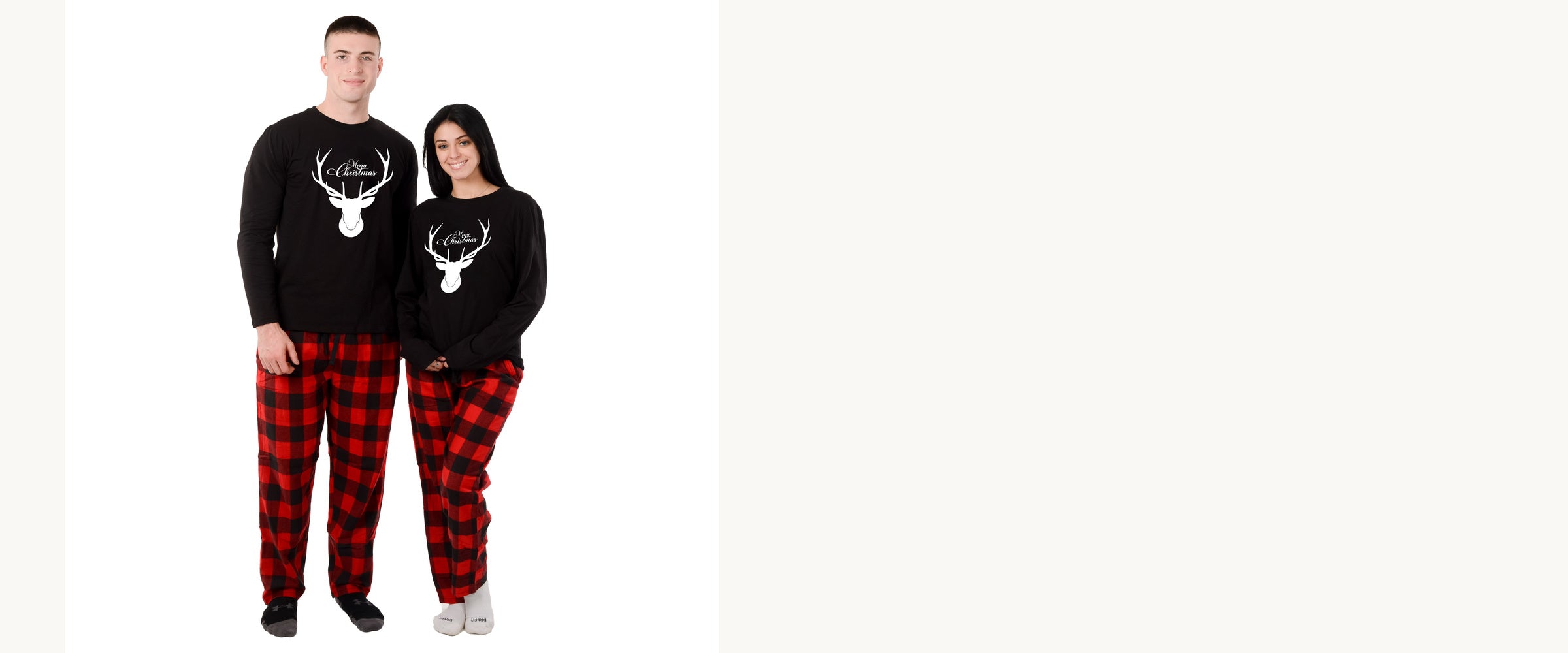 Christmas pajama product photo on clean studio backdrop