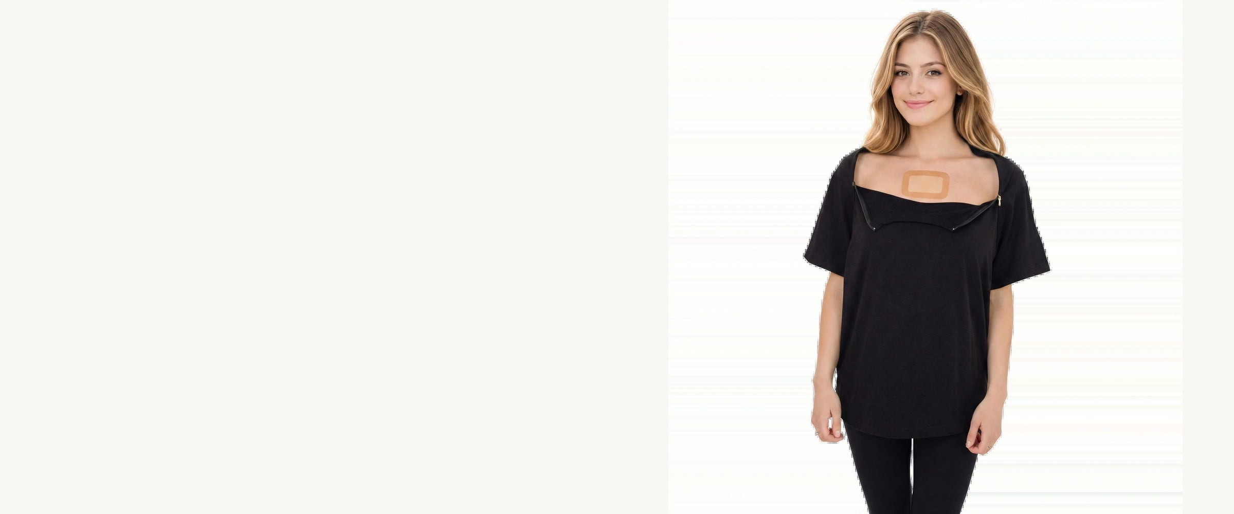 USBD port access garment product photo on clean studio backdrop