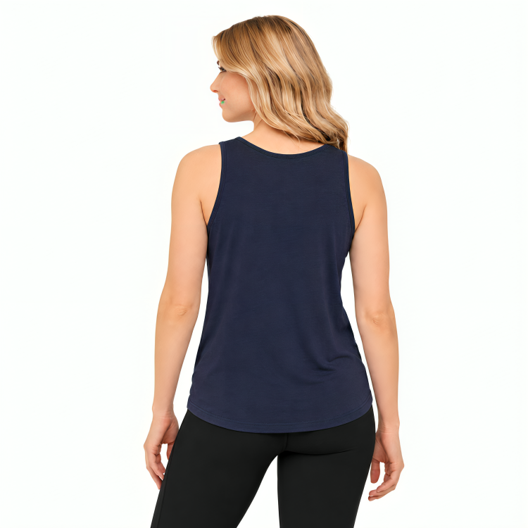 Post mastectomy drain pocket tank - Navy - back