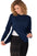 Post surgery snap open full-sleeve tee - Navy (women's) - front