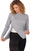 Post surgery snap open full-sleeve tee - Gray (women's) - front