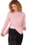 Post surgery snap open full-sleeve tee - Pink (women's) - front
