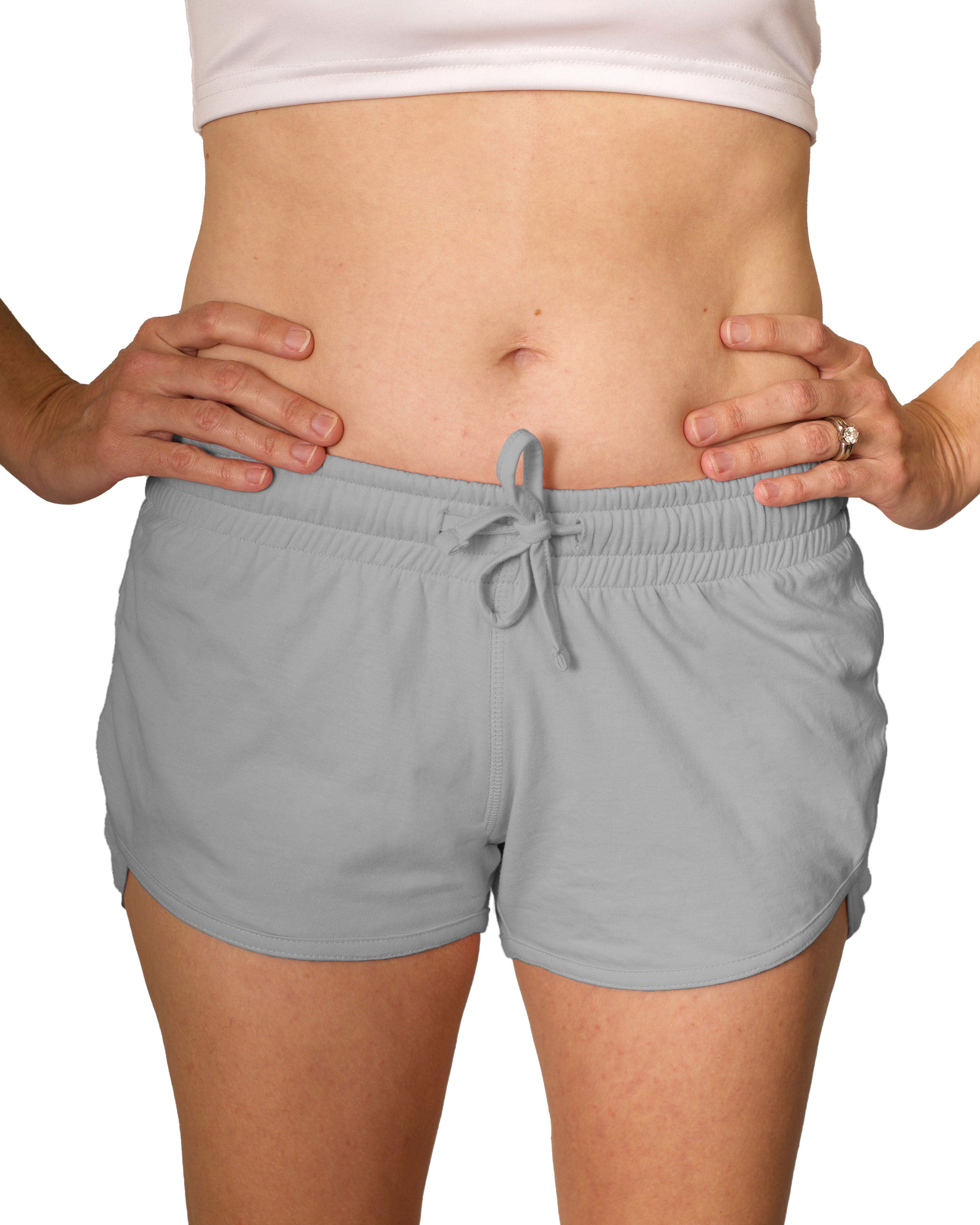 Women's yoga shorts - Gray - front