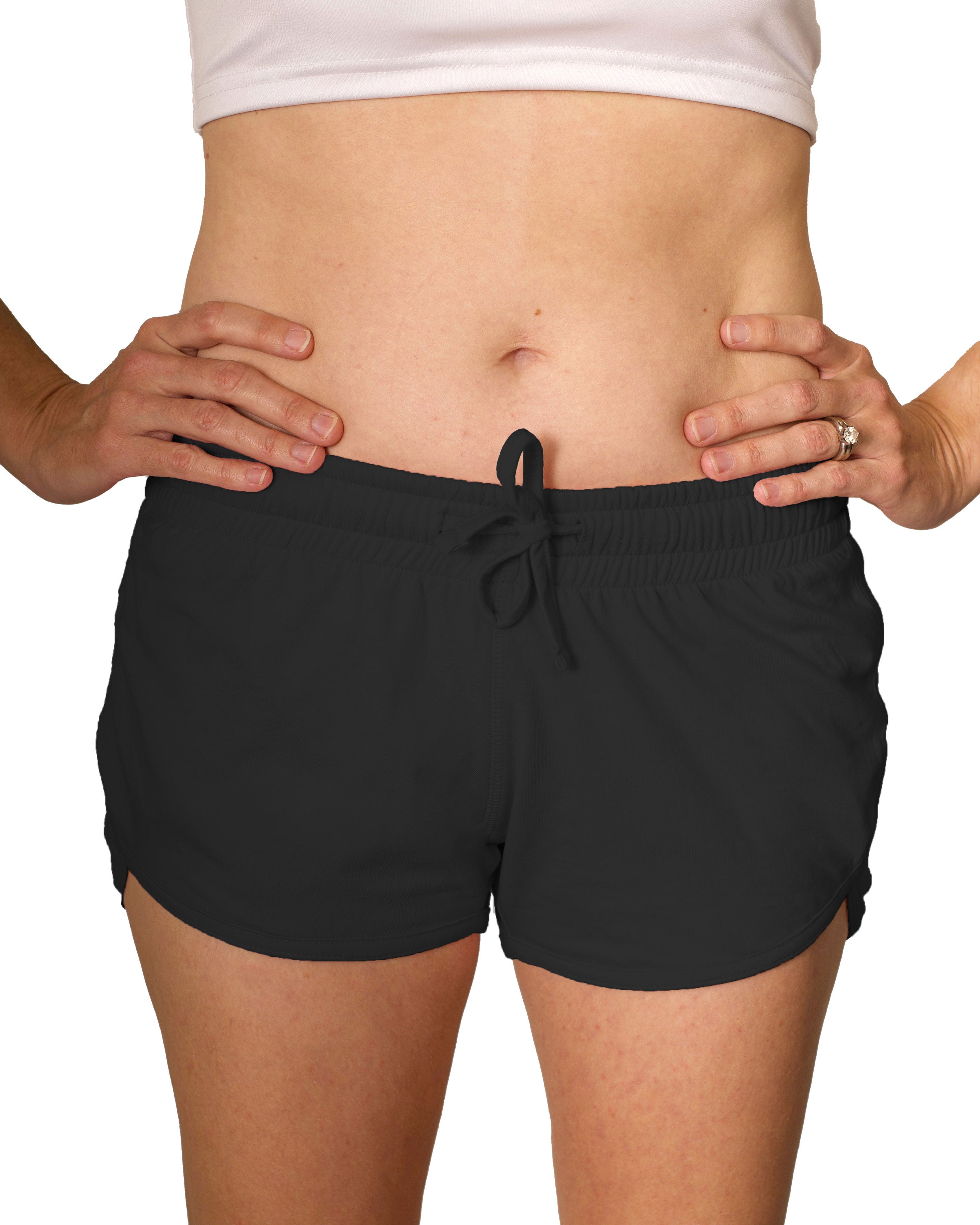 Women's yoga shorts - Black - front