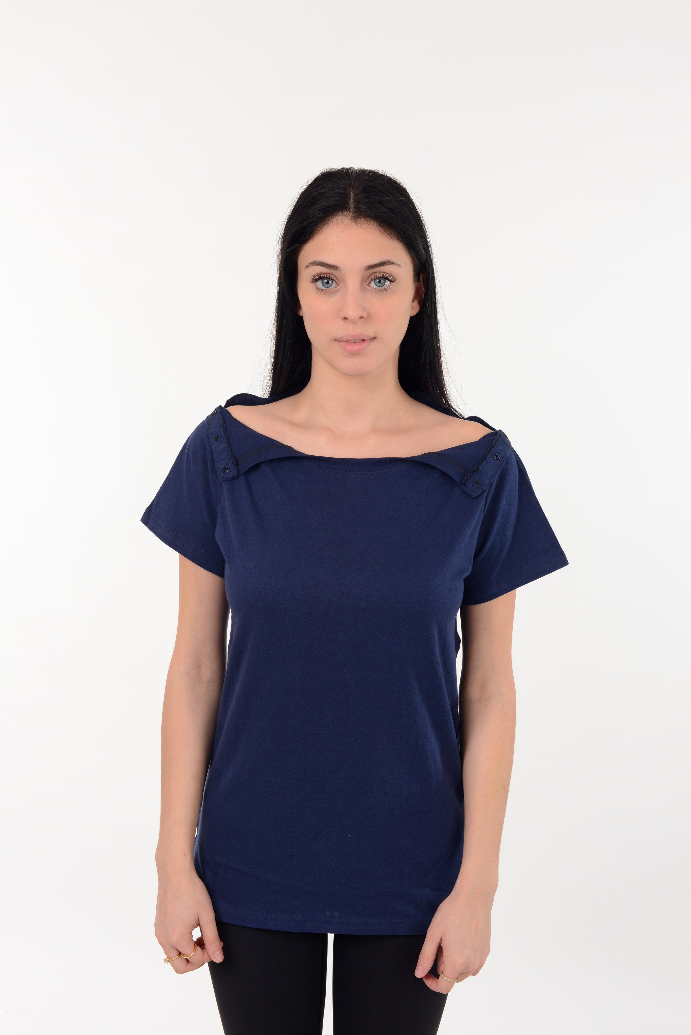 Post Surgery Recovery Tshirt Snap Open TearAway Shirt