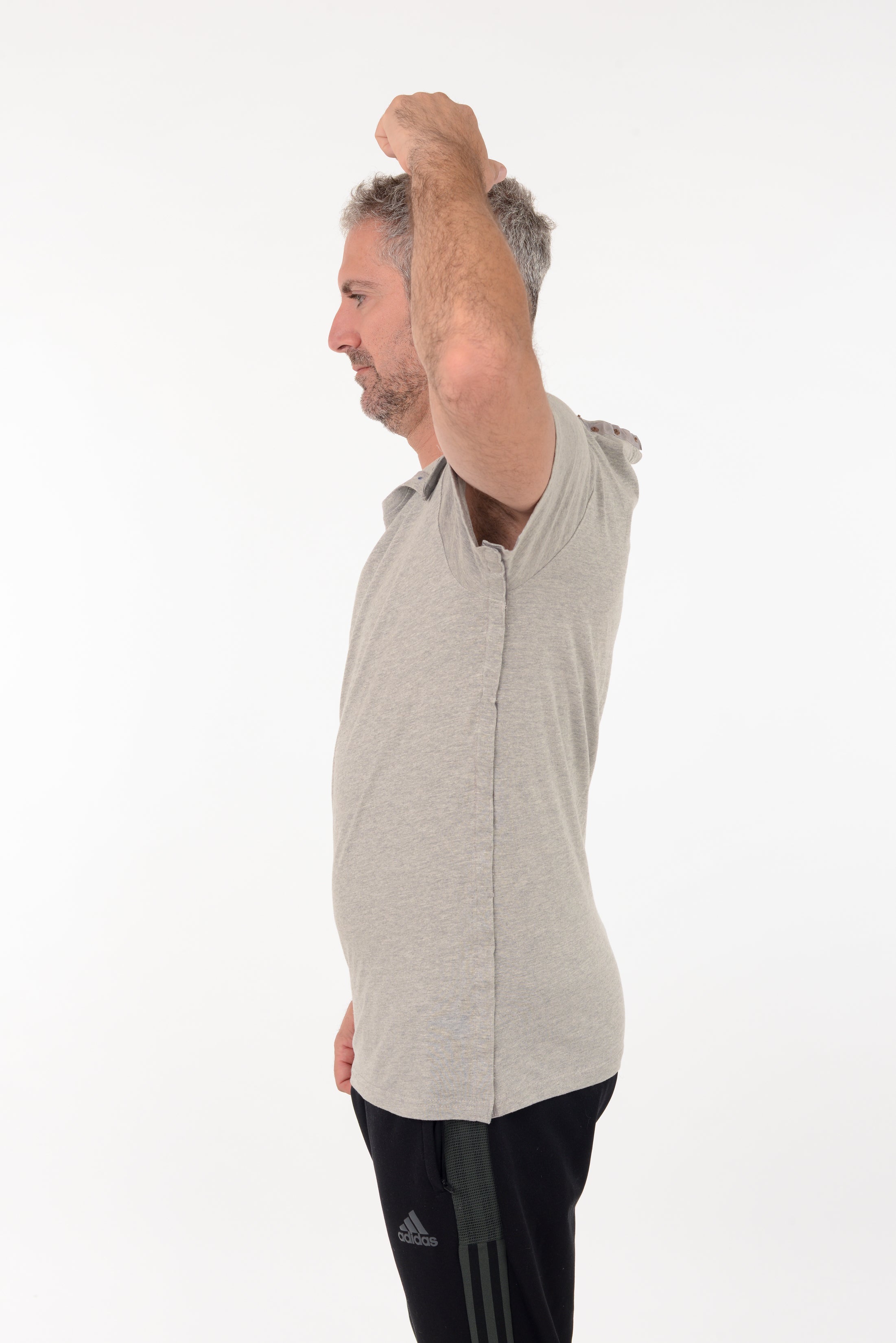 Post Surgery Recovery Tshirt Snap Open TearAway Shirt