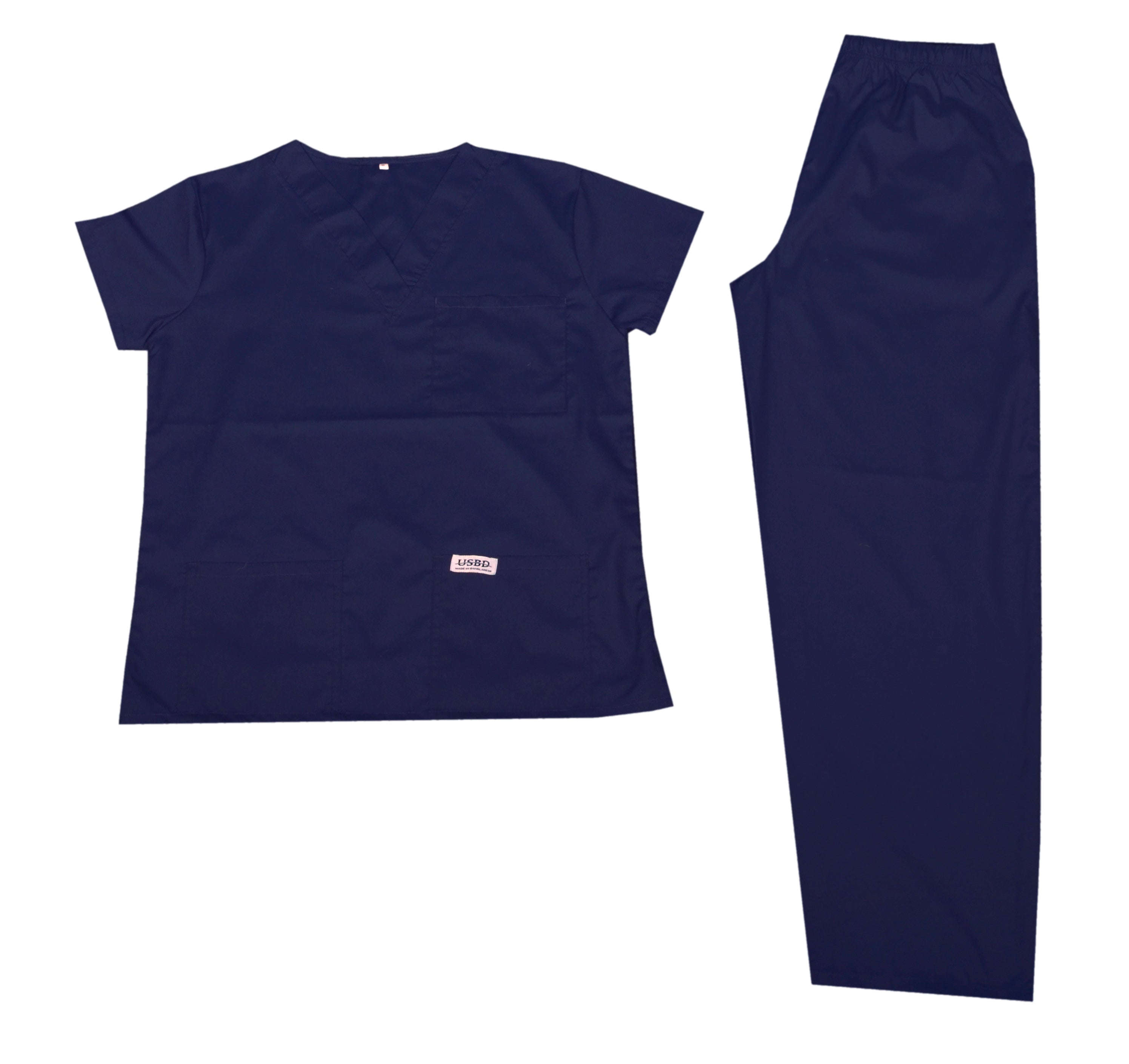 USBD Premium Medical Scrubs Sets for Men Hospital Uniform Dress V-Neck Shirt & Drawstring Pant Set