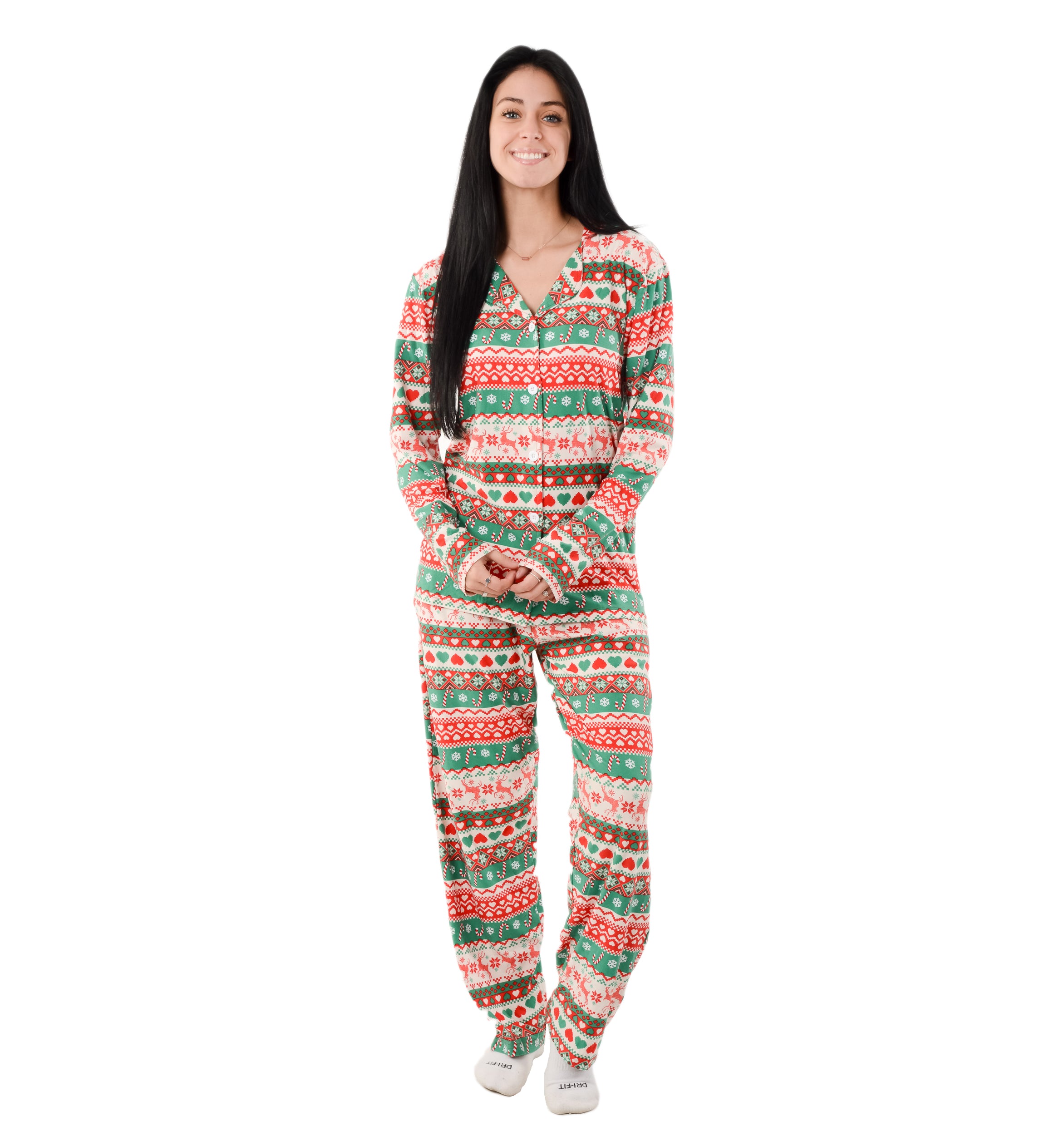 Christmas Family Matching Lapel Collar Pajama Sets for men women unisex Couple Pjs