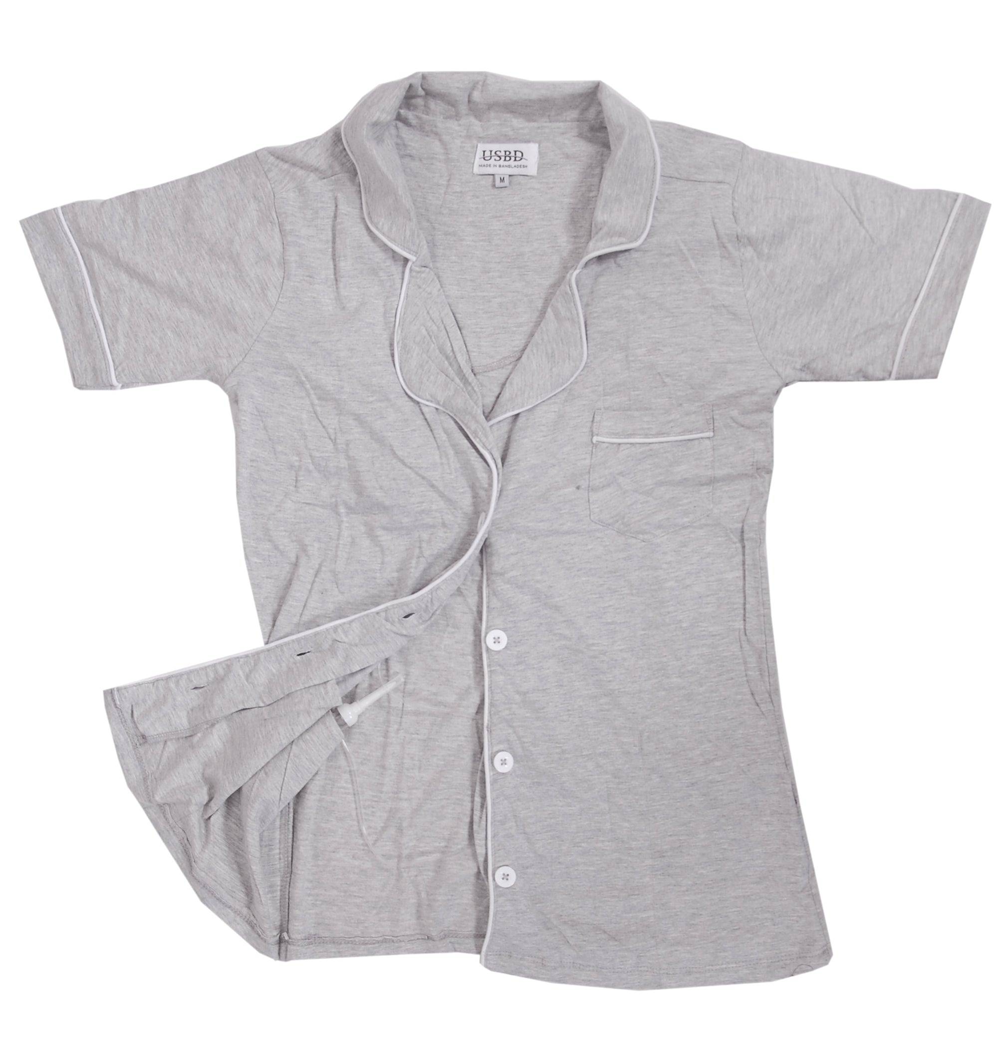 Post Mastectomy Surgery Recovery Shirt Lapel Collar Camisole With Drain Pockets