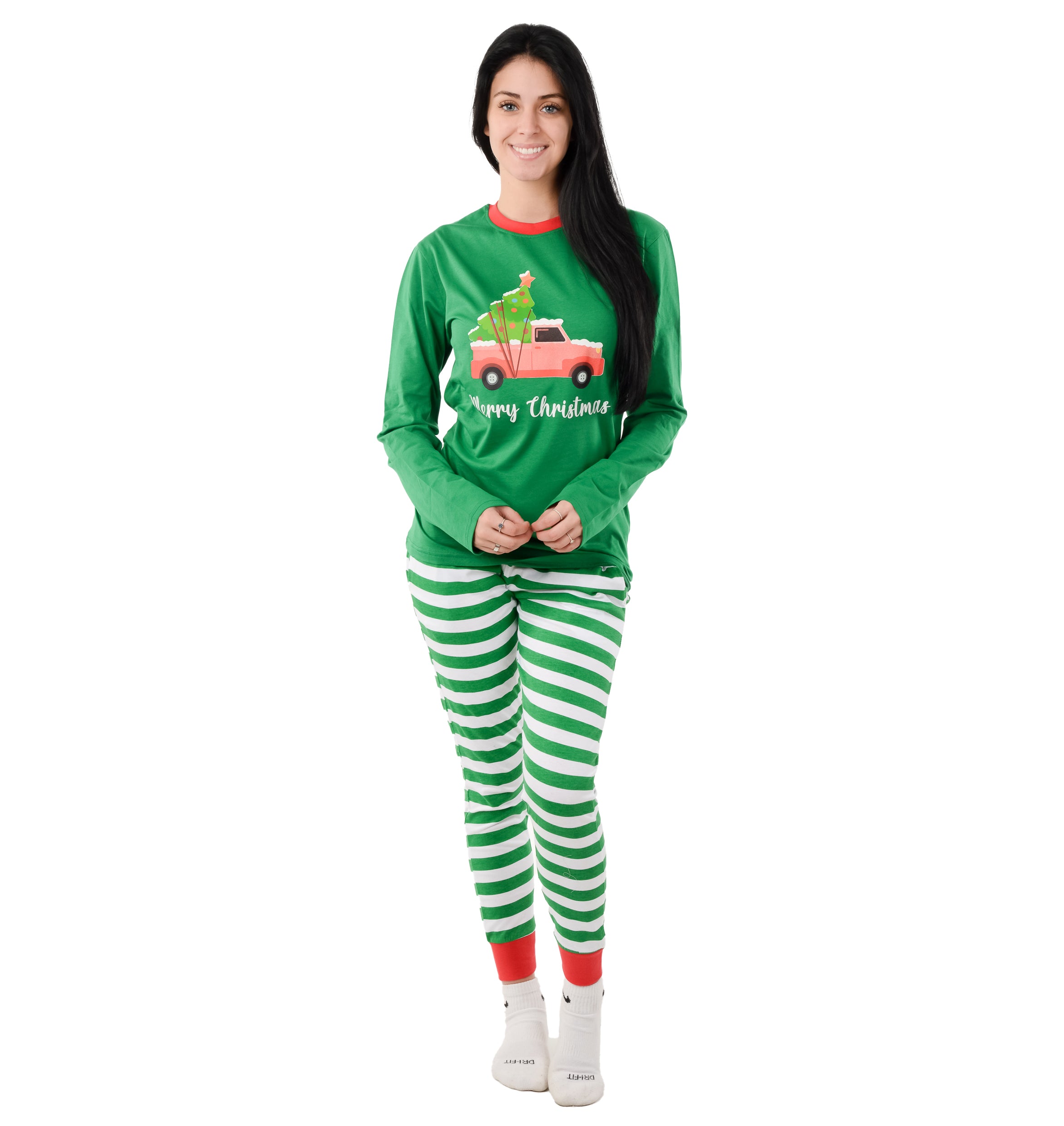 Christmas Family Matching Pajama sets Red Green Stripe Couple PJ Design