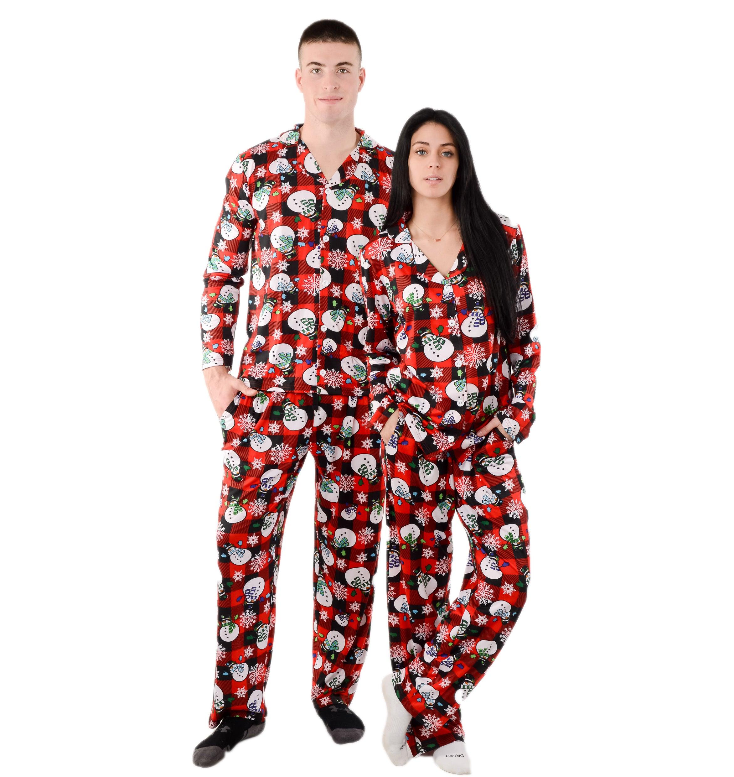 Christmas Family Matching Lapel Collar Pajama Sets for men women unisex Couple Pjs