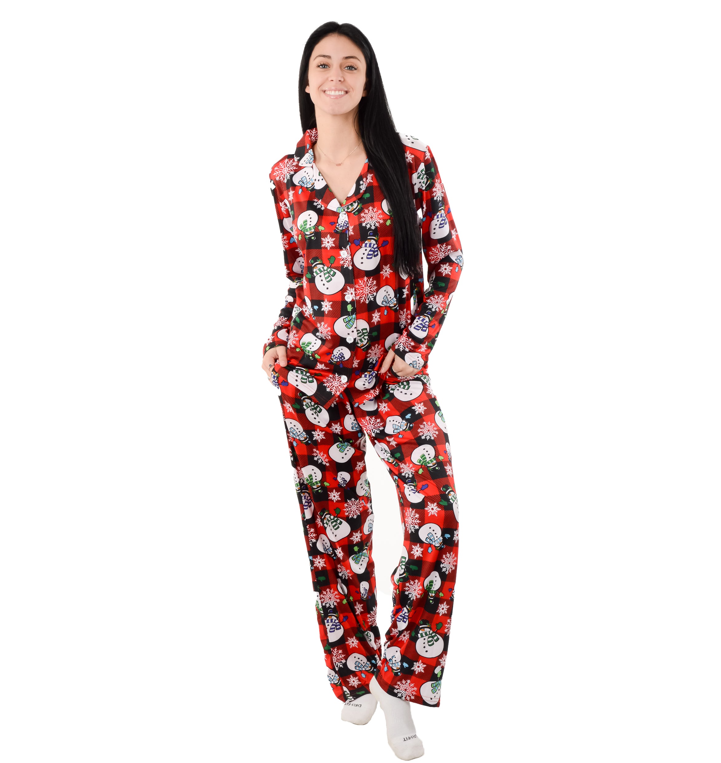 Christmas Family Matching Lapel Collar Pajama Sets for men women unisex Couple Pjs