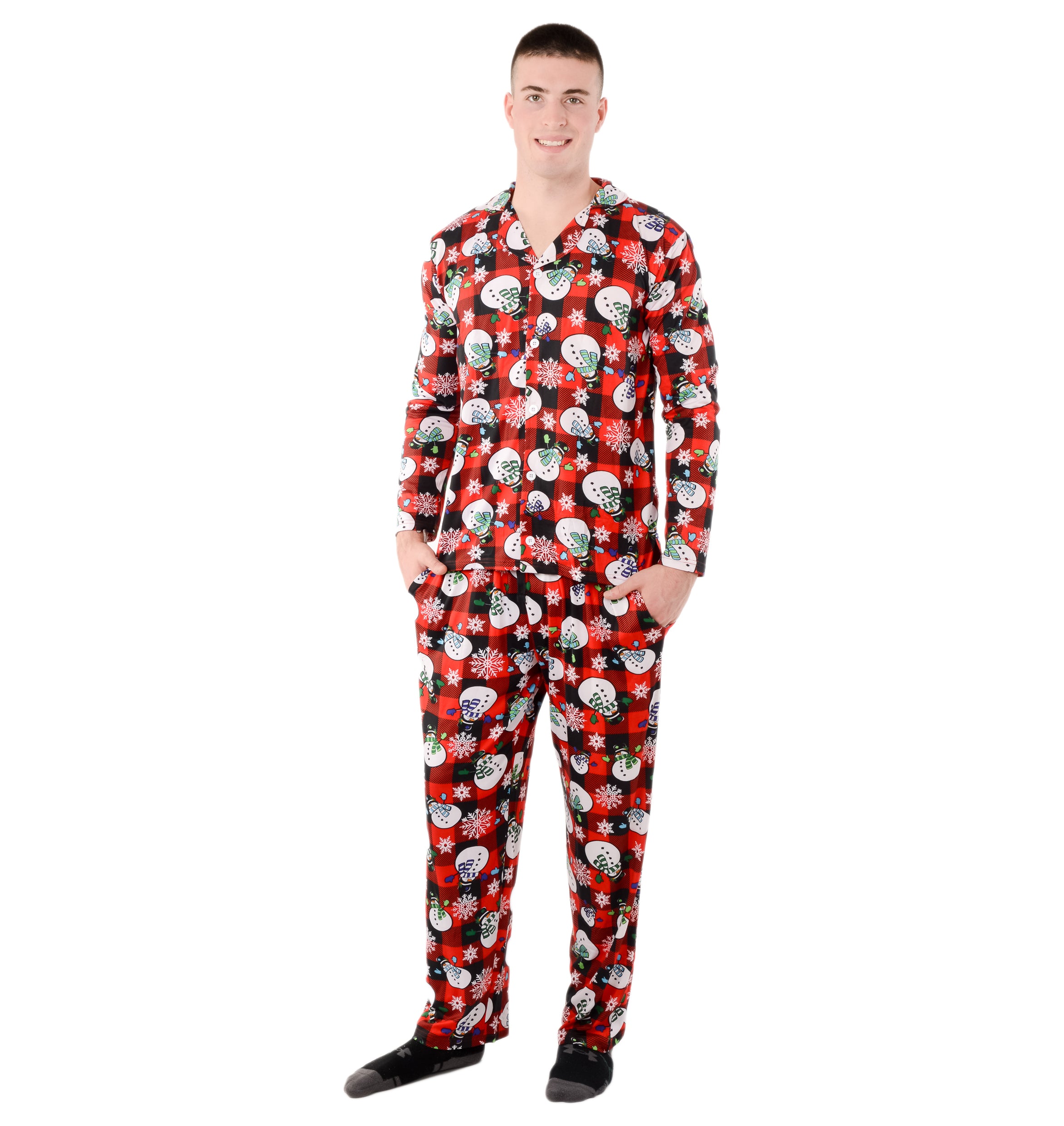 Christmas Family Matching Lapel Collar Pajama Sets for men women unisex Couple Pjs