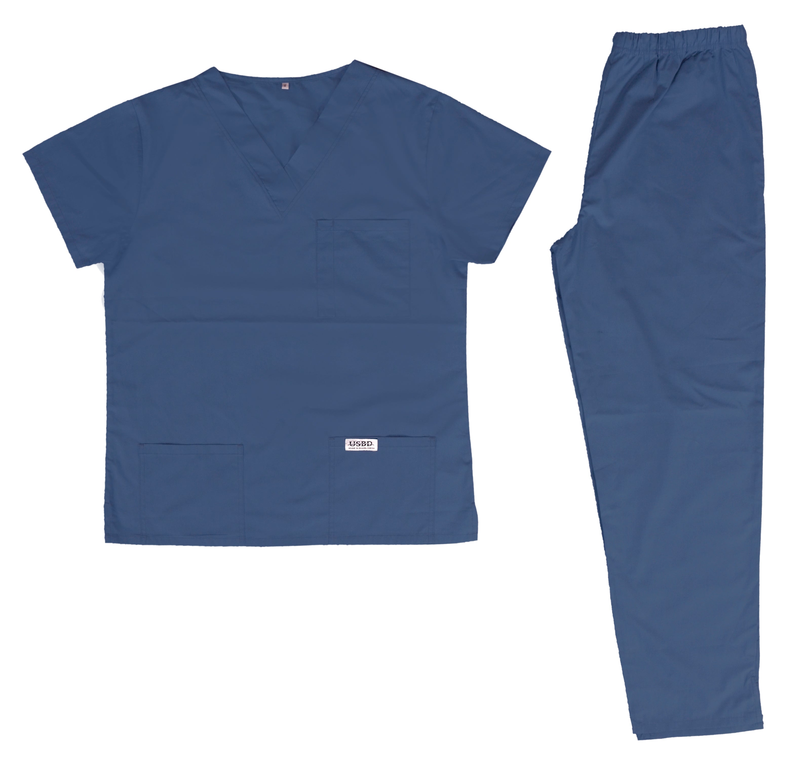 USBD Premium Medical Scrubs Sets for Men Hospital Uniform Dress V-Neck Shirt & Drawstring Pant Set