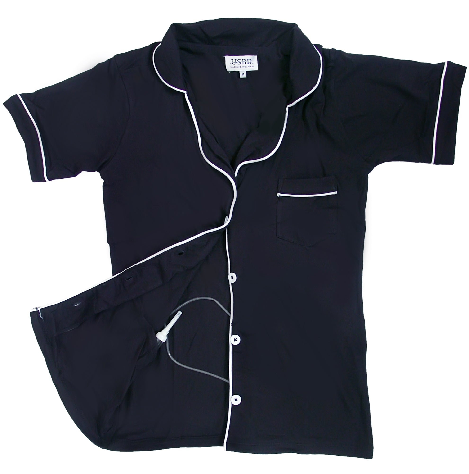 Post Mastectomy Surgery Recovery Shirt Lapel Collar Camisole With Drain Pockets